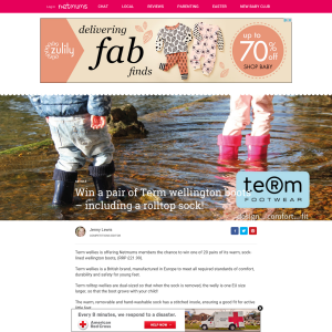 Win a pair of Term Wellington Boots + Rolltop Sock