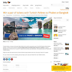 Win a pair of tickets to Phuket or Bangkok