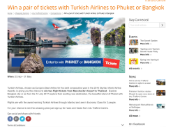 Win a pair of tickets to Phuket or Bangkok