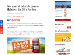 Win a pair of tickets to Summer Holiday at the Cliffs Pavilion