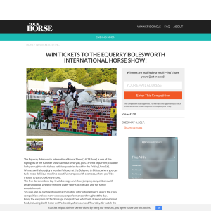 Win a pair of tickets to the Equerry Bolesworth International Horse Show