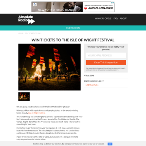 Win A pair of tickets to the Isle of Wight Festival