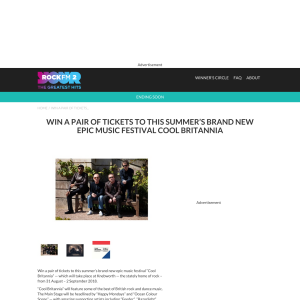 Win a pair of tickets to this summer's brand new epic music festival Cool Britannia