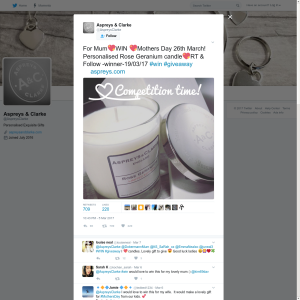 Win A personalised rose geranium candle