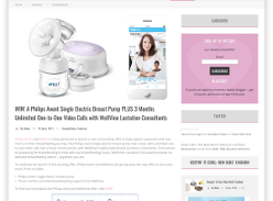 Win A Philips Avent Single Electric Breast Pump PLUS 3 Months Unlimited One-to-One Video Calls with WellVine Lactation Consultants