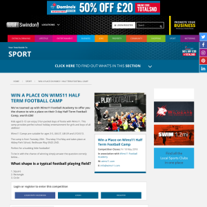 Win a Place on Wims11 Half Term Football Camp