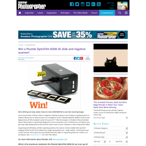 Win a Plustek OpticFilm 8200i SE slide and negative scanner
