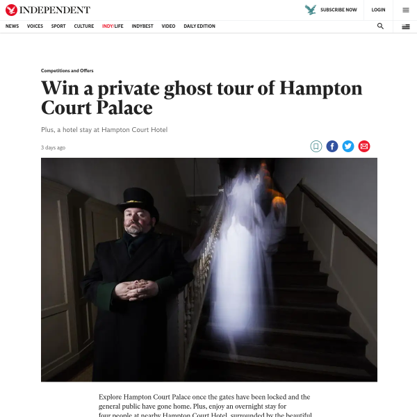 Win a private ghost tour of Hampton Court Palace