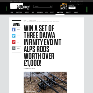 Win a Set of 3 Daiwa Infinity Evo MT Alps Rods 