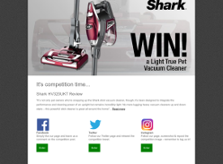 Win a Shark Light True Pet vaccum cleaner