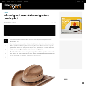 Win a signed Jason Aldean signature cowboy hat