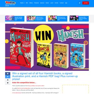 Win a signed set of all four Hamish books, a signed illustration print, and a Hamish PDF bag