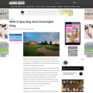 Win a Spa Day And Overnight Stay