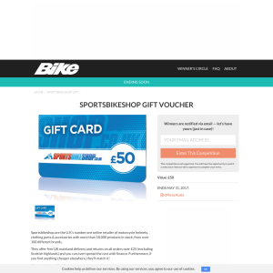 Win a SportsBikeShop Gift Voucher