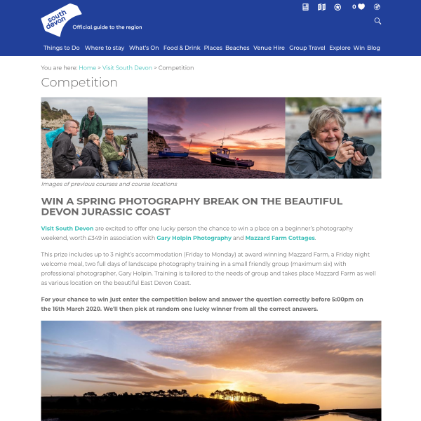 Win a spring photography break on the Devon Jurassic Coast