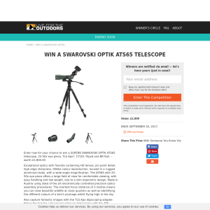 Win a Swarovski Optik ATS65 Telescope