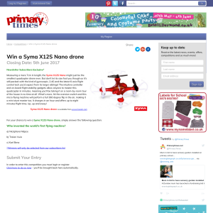 Win a Syma X12S Nano drone