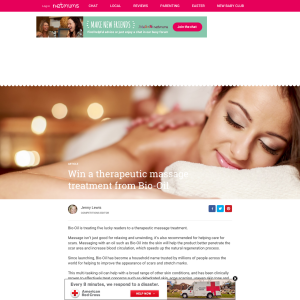 Win a therapeutic massage treatment from Bio-Oil