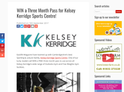 Win a Three Month Pass for Kelsey Kerridge Sports Centre