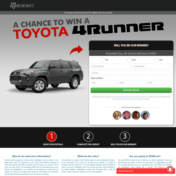 Win A Toyota 4Runner