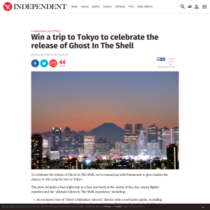 Win a trip for two to Tokyo