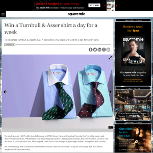 Win a Turnbull & Asser shirt a day for a week