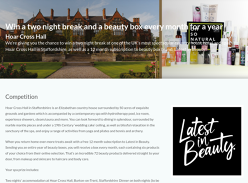 Win a two night break at Hoar Cross Hall and a beauty box every month for a year