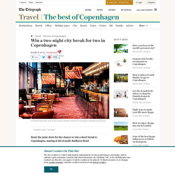 Win a two-night city break for two in Copenhagen