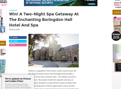 Win a two-night spa getaway at the enchanting Boringdon Hall Hotel and Spa