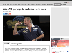 Win a VIP package to exclusive darts event