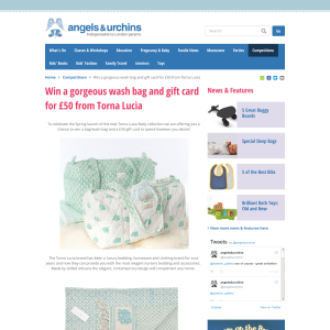 Win a Wash Bag and Gift card for £50 from Torna Lucia