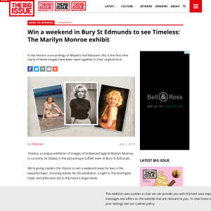 Win a weekend in Bury St Edmunds to see Timeless: The Marilyn Monroe exhibit