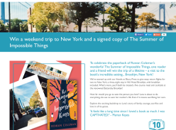 Win a weekend trip to New York and a signed copy of The Summer of Impossible Things