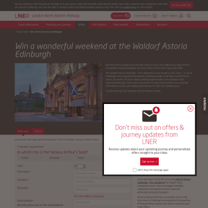 Win a wonderful weekend at the Waldorf Astoria Edinburgh