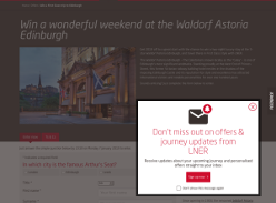 Win a wonderful weekend at the Waldorf Astoria Edinburgh
