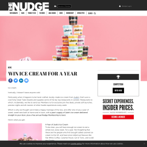 Win a Year’s Supply of Jude’s Ice Cream + Annual Nudge Membership