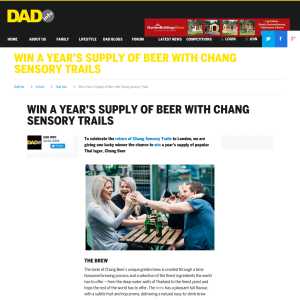 Win A Year's Supply Of Beer With Chang Sensory Trails