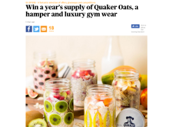 Win a year's supply of Quaker Oats, a hamper and luxury gym wear