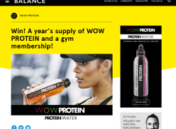 Win a Year's Supply Of Wow Protein + A Gym Membership