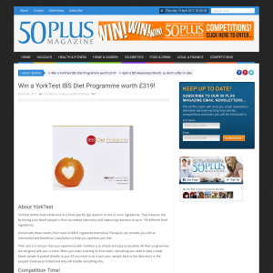 Win a YorkTest IBS Diet Programme worth £319