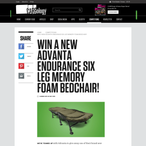 Win an Advanta Endurance Six-Leg Memory Foam bedchair worth £119.99