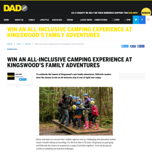 Win An All-Inclusive Camping Experience At Kingswood's Family Adventures