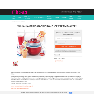 Win an American Originals Ice Cream Maker