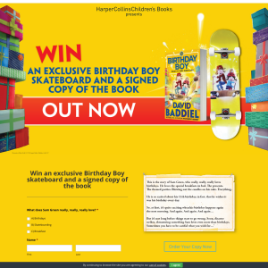 Win an Exclusive Birthday Boy Skateboard + Signed Copy Of The Book By David Baddiel