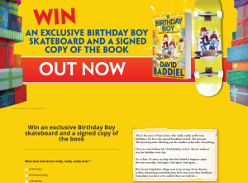 Win an Exclusive Birthday Boy Skateboard + Signed Copy Of The Book By David Baddiel