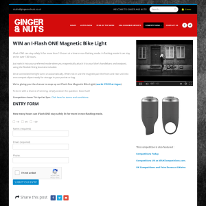 Win an I-Flash ONE Magnetic Bike Light