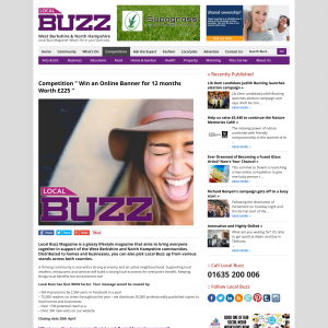 Win an Online Banner in Local Buzz website for 12 months Worth £225