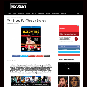 Win Bleed For This on Blu-ray