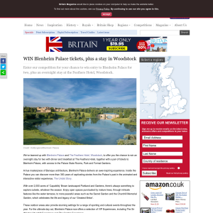 Win Blenheim Palace tickets, plus a stay in Woodstock