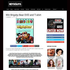 Win Brigsby Bear DVD and T-shirt